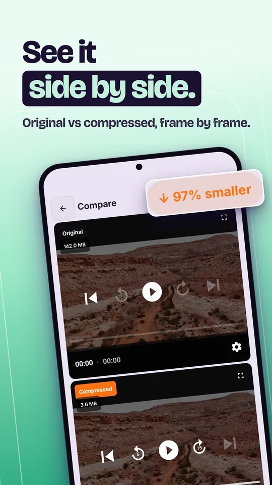 Compare original and compressed video side by side